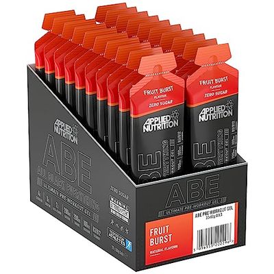 Applied Nutrition ABE Pre Workout Gel - All Black Everything Pre Workout Gel, Energy & Physical Performance with Citrulline, Creatine, Beta Alanine (20 x 60ml Gels) (Fruit Burst)