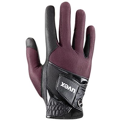 uvex sumair - flexibel ridhandske för dam och herr - hållbar - optimal ventilation - black-burgundy - 8