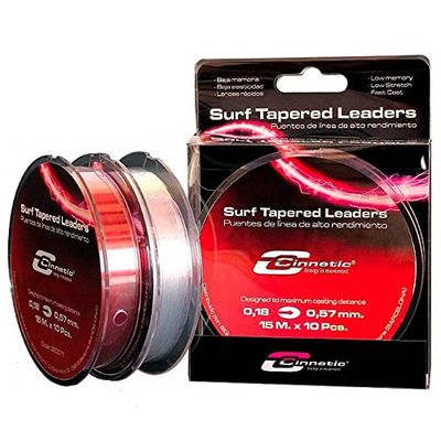 Cinnetic 320006 - Surf Tapered Leaders 15 x 10 - Rood 0,24