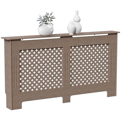 Vida Designs Oxford Radiatorhoes Traditioneel onafgewerkte Ongeverfde MDF-kastgrill, groot (H: 82 / W: 152 / D: 19 cm)