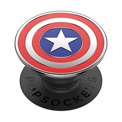 PopSockets PopGrip - Supporto e Impugnatura per Telefoni Cellulari e Tablet con un Top Intercambiabile - Enamel Captain America