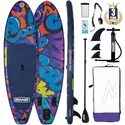 OVERMONT Opblaasbaar paddleboard, model graffiti