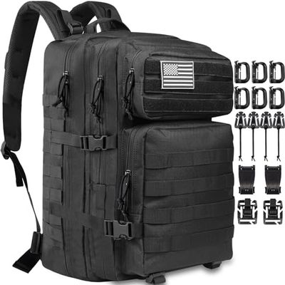 Createy 45L Military Tactical Backpack, Large Army 3 Day Assault Pack Molle Bag