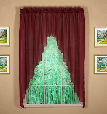 Today's Curtain Emelia Original Paire de voilages, Bordeaux, 228,6 x 160 cm, (l x L)