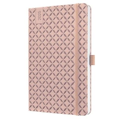 SIGEL J5131 Jolie Agenda settimanale 2025, copertina rigida, 13,5 x 20,3 cm, 174 pagine, rosato