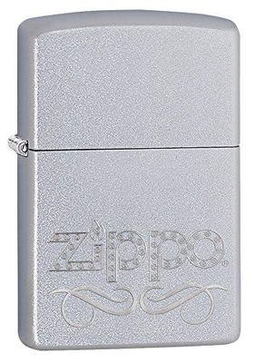 Zippo Scroll Lighter - Satin Chrome