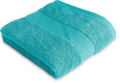 Toalla de baño, 50 x 90 cm, 100% algodón, 450 g/m2, Color Azul Turquesa