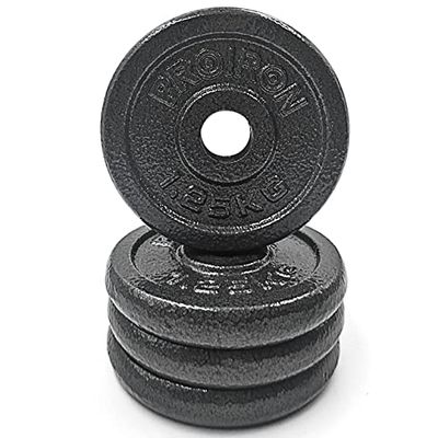 PROIRON Gietijzeren halterschijven, set voor 1 inch halterstang, 4 x 1,25 kg