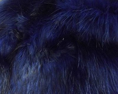 CRS Fur Fabrics Super Luxury Faux Fur Fabric Material - Long Pile Ocean Blue