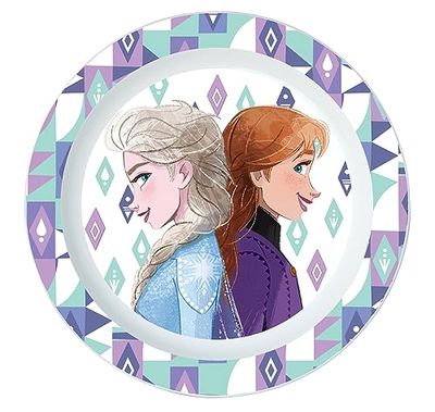 P:os 35922 - Frozen La Reine des Glaces Assiette pour enfants, diamètre env. 22 cm, assiette en plastique réutilisable, incassable, plate, Mulitcoloured