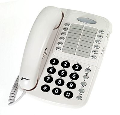 Geemarc CL1100 - Téléphone Fixe Amplifié avec Touches de Numérotation Rapide et Contrôle du Volume pour Séniors - Compatible avec Aides Auditives - Perte Auditive Faible ou Moyenne