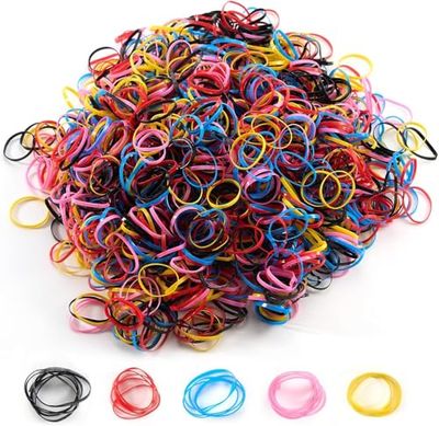1500 Elastici Capelli Bambina Donna, Mini Colore Elastici per Treccine Bambini Acconciatura da Sposa Piccoli Dreadlock