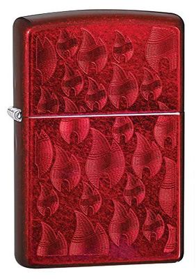 Zippo Windproof Lighter - Flame - Candy Apple Red Finish - Refillable for Lifetime Use - Adjustable Flame - Gift Box - Metal Construction - Made in USA