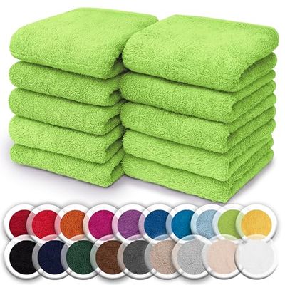 NatureMark 10-pack tvättlappar | 100% bomull | frotté-tvållappar | storlek 30 x 30 cm | frotté-tvåldukar i 10-pack färg: äppelgrön