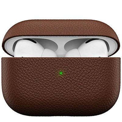 KeyBudz Artisan - Funda de Piel para Apple AirPods Pro Case, Funda de Piel auténtica, Accesorios para Auriculares, Color marrón