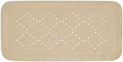 Spirella - Tapis Fond de Baignoire Mousse PVC Alaska - Tapis de Bain Antidérapant, Ventouses + Trous de Drainage Anti Moisissure - 71 x 36 cm - Beige Bahamas