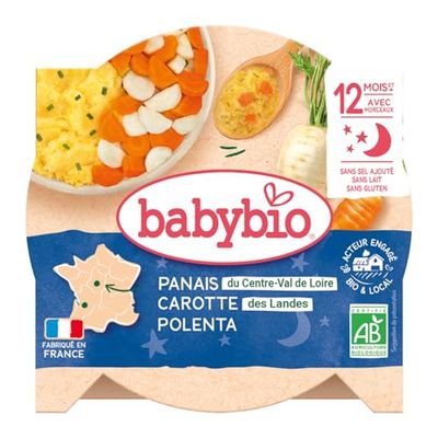 Babybio Assiette Douceur de Panais, Carotte des landes, polenta 12+ Mois 230 g
