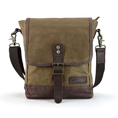 SHANGRI-LA Petit Sac à bandoulière en Toile cirée imperméable pour Homme et Femme