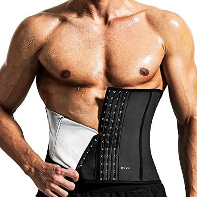 BVVU Taillentrainer für Herren, Herren, Taillentrainer, Bauchkontrolle, Schweißband, schwarz, Medium