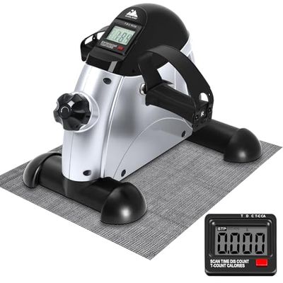 EVOLAND Mini Cyclette Da Casa, Pedaliera Riabilitazione con Display LCD, Pedaliera per Gambe e Braccia, Registrazione Dei Dati Di Allenamento, Adatto per Fitness Allenamento Riabilitativo