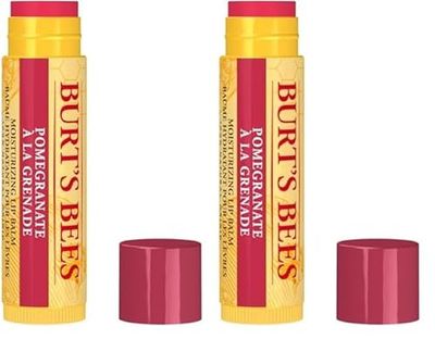 Burt's Bees Balsamo per Labbra al Melograno, Idratante con Cera d'Api e Vitamina E, 100% di Origine Naturale, 4.25 g (Confezione da 2)