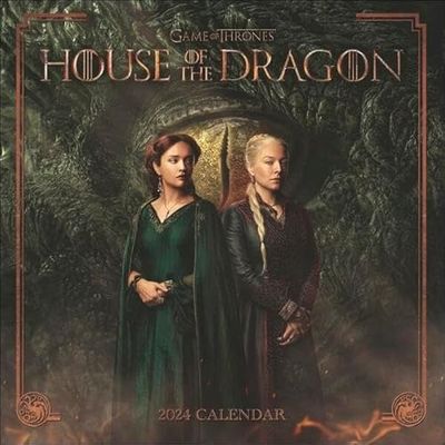 Calendrier 2024 House of the Dragon Brochure Les personnages de la série Prequel de Game of Thrones dans un calendrier mural cool pour les fans de Targaryen, calendrier photo 2024 directement de