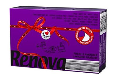 Renova Fazzoletti Tascabili Red Label Viola Aroma Lavanda, color Purple, 21 x 21 cm - Confezione da 6