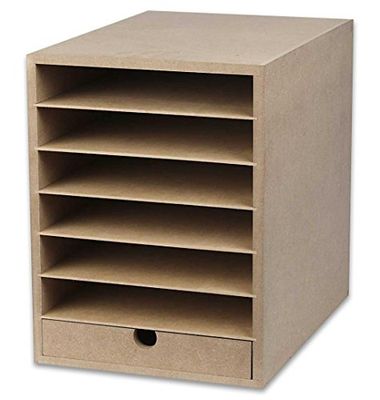 Contenitore di carta, formato A4, 25 x 33 cm, profondità 32 cm, MDF, 1 pezzo