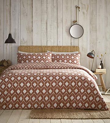 Chevron Eenpersoons Dekbedovertrek Bed Set Geometrisch Etnisch Terracotta