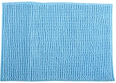 MSV Tapis de Bain Microfibre Chenille 50x80cm Bleu Clair