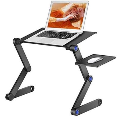 KitHome Pro Table pour Ordinateur Portable, Aluminium, Noir, Moyen