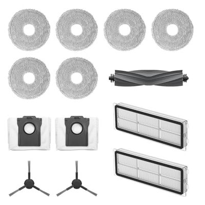 Dreame Kit Accessori per robot L10s Plus Include 6x Panni mop (3 paia), 2x Filtri, 2x Spazzole laterali, 2x Sacchetti raccolta polvere, 1x Spazzola principale, Accessori originali Dreame