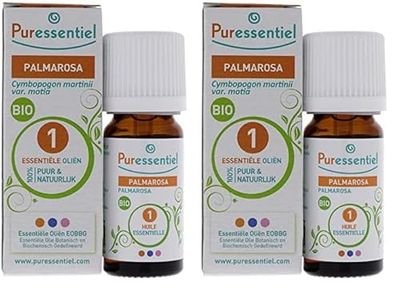 Puressentiel - Huile Essentielle Palmarosa - Bio - 100% pure et naturelle - HEBBD - 10 ml (Lot de 2)