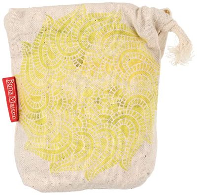 Bonamaison Imprimé Sacs de Coton avec Cordon, Sac D'Épicerie, Sac À Provisions, Réutilisables, Écologique, Pliable, Taille: 12x15 Cm