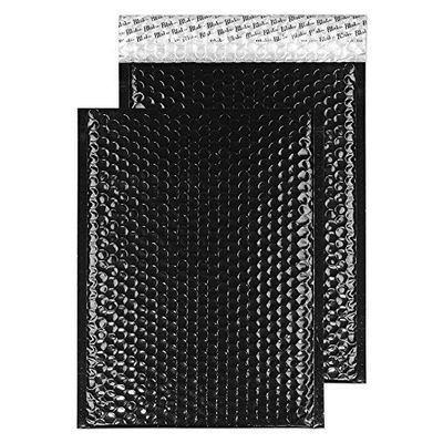 Blake Purely Packaging C4+ 324 x 230 mm Peel and Seal Metallic Padded Bubble Envelopes (MBB324) Oil Black - Pack of 100