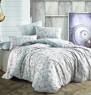 Bonateks, påslakan set dubbelt Ranforce 100% bomull, påslakan: 160 x 220 cm, monterat ark: 160 x 240 cm, örngott: 50 x 70 cm