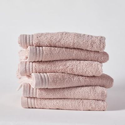 TODAY Lot de 6 draps de Bain 65/130 Coton Rose