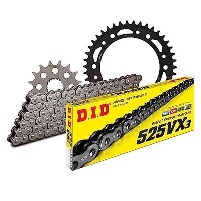 Kettingset DID staal 525VX3 / 116 eindeloos voor BMW F GS ESA Adventure 800 cc bouwjaar 2009-2017