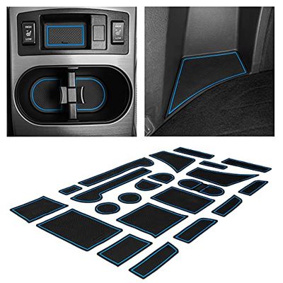 CupHolderHero fits Subaru Outback and fits Subaru Legacy Accessories 2009-2014 Interior Non-Slip Anti Dust Cup Holder Inserts, Center Console Liner Mats, Door Pocket Liners 22-pc Set (Blue Trim)