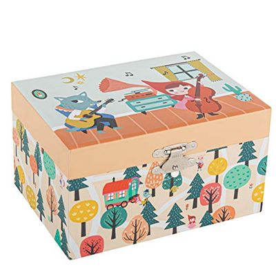 Trousselier - Red Ridding Hood - Musikalisk smyckeskrin - Perfekt gåva för unga flickor - Serenade Bu Schubert musik - Flerfärgad - 2 st
