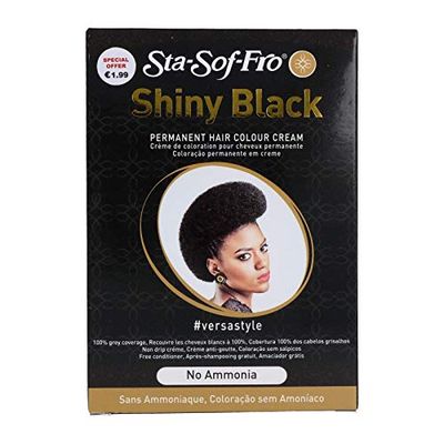 Sta Soft Fro Sta Sof Fro Permanent Hair Colour Cream Shiny Negro 25 ml S/A, Único, Estándar