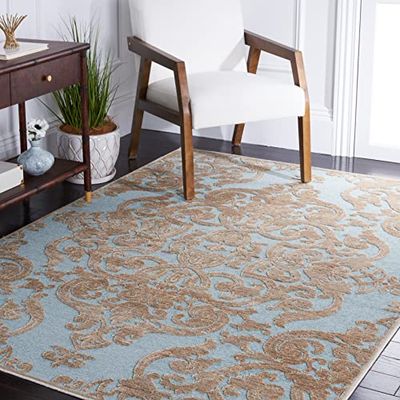 Safavieh Modern tapijt, PAR348, geweven viscose, grijs/goud bruin, 160 x 230 cm