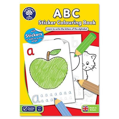 Orchard Toys ABC färgläggnings- och aktivitetsbok, hjälper till att lära alfabetet, pedagogisk målaraktivitetsbok, perfekt för barn ålder 4 år +, 21 cm x 2 cm x 29 cm