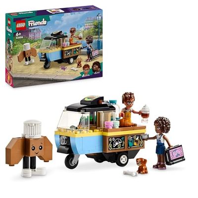 LEGO Friends Bakkersfoodtruck Voertuig Speelset, Cadeau voor Kinderen, Meisjes en Jongens vanaf 6 jaar, met Aliya en Jules Mini Poppetjes, Speelgoed Eten, plus een Honden Figuur van Aira 42606