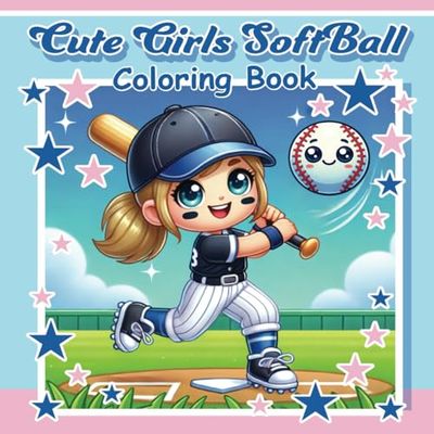 Cute Girls Softball Coloring Book
