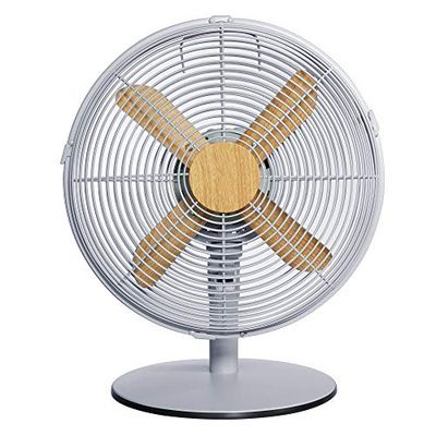 Russell Hobbs RHMDF1201WDG 12 Inch Scandi Electric Desk Fan, 3 Speed Settings, Oscillating Fan and Adjustable Tilt, 45W, Grey and Wood Effect