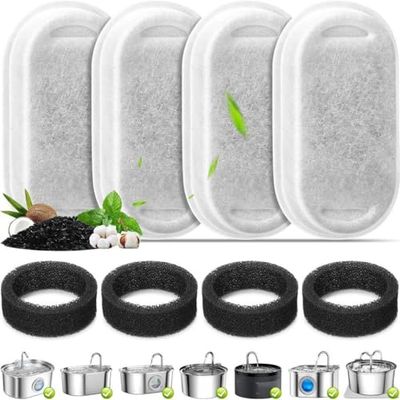 cyclingcolors 4x filtro fuente para gatos + 4x esponjas espuma agua negro bebedero motor fonte
