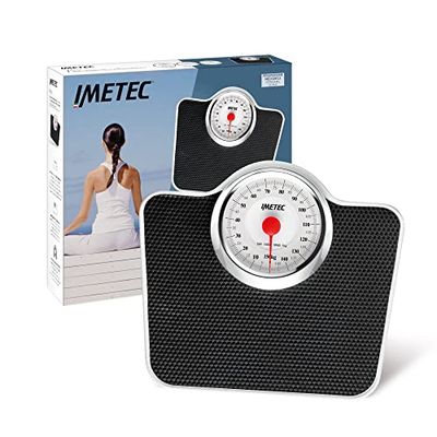 Imetec Pro Analogue Bathroom Scales - Detects Weight Clear and Reliable, Non-Slip Platform, Maximum Load 150 kg, 1 kg Graduation, Mechanical Operation
