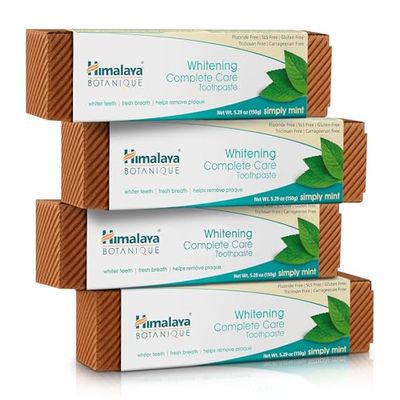 Botanique Whitening simply Mint |Prevents germs and improves Oral & Dental health |Strenghtens teeth| All Natural, Fluoride & SLS free | 100% Vegetarian and Vegan Friendly- 150g (pack of 4)
