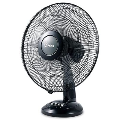 ARDES Ventoinha de mesa Ardes 40 cm, 5 pás oscilatórias total Black ventilador 3 velocidades silencioso modelo AR5S41